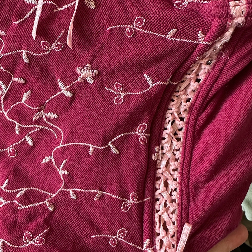 Beautiful Pink Corset Top with Floral Embroidery - Picture 4 of 14